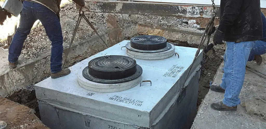 Grease trap installation for a commercial property drainage system in Tacoma, WA