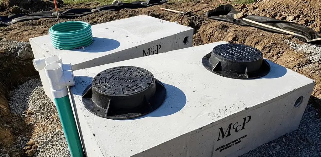 Grease trap installation unit set in place for drainage protection in Tacoma, WA