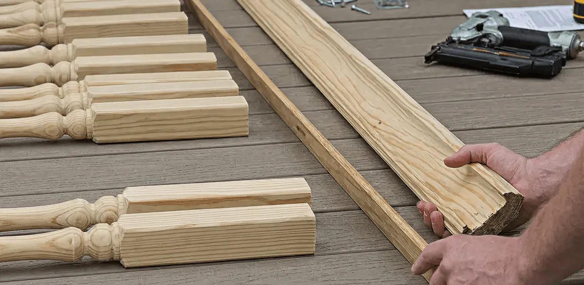 Handrail installation materials and wood components for stair rail work in Tacoma, WA