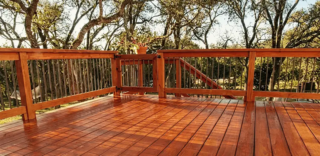 Deck sealing results with a freshly sealed wood deck in Tacoma, WA